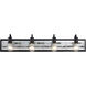 Abbey Rose 4 Light 34 inch Black and Galvanized Bath Vanity Light Wall Light