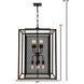 Rio Lobo 8 Light 22 inch Dark Oak with Black Foyer Ceiling Light