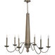 Dinner at 6 Light 38 inch Heritage Bronze and White Oak Chandelier Ceiling Light