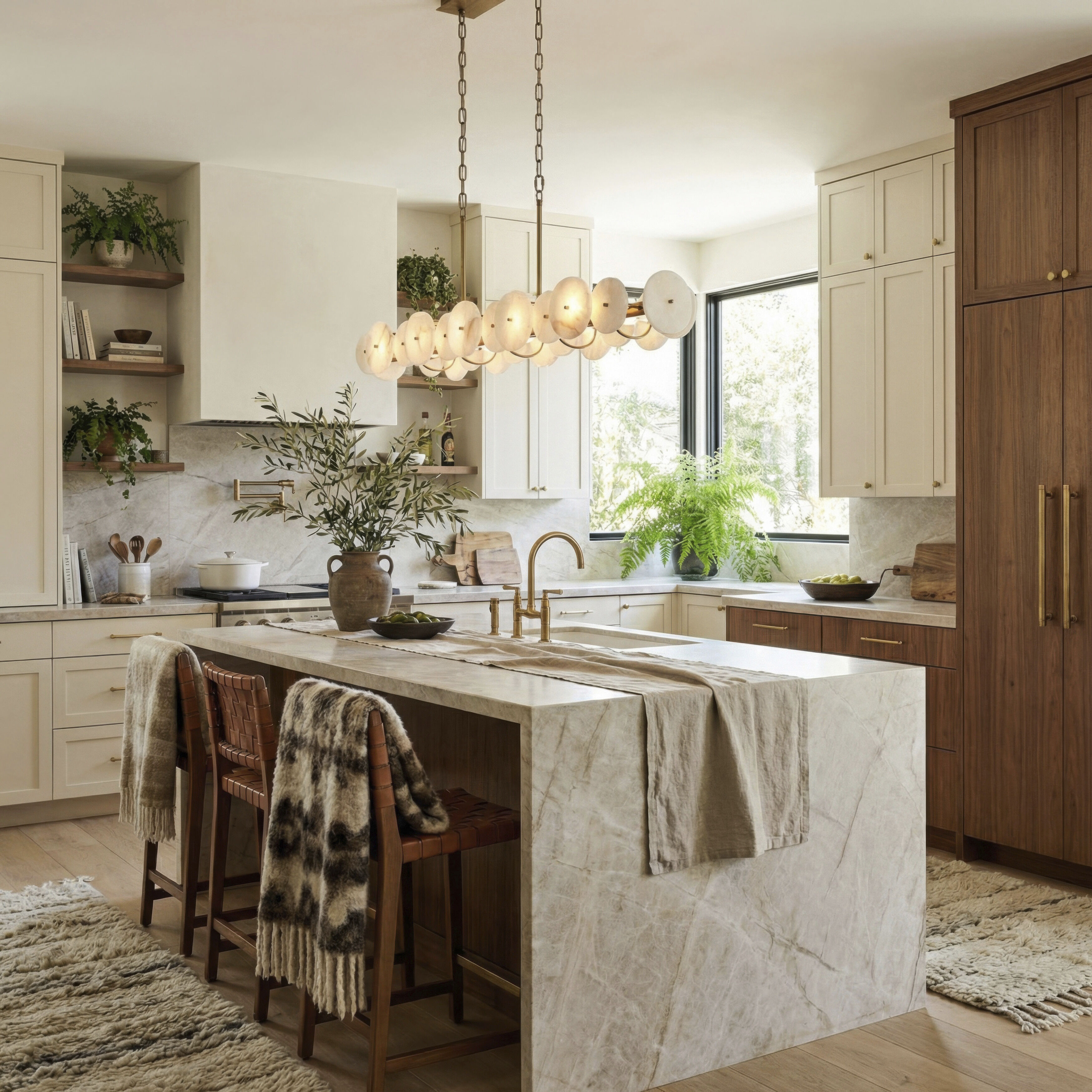 Cosmos 10 Light 50 inch Havana Gold Linear Pendant Ceiling Light, Smithsonian Collaboration