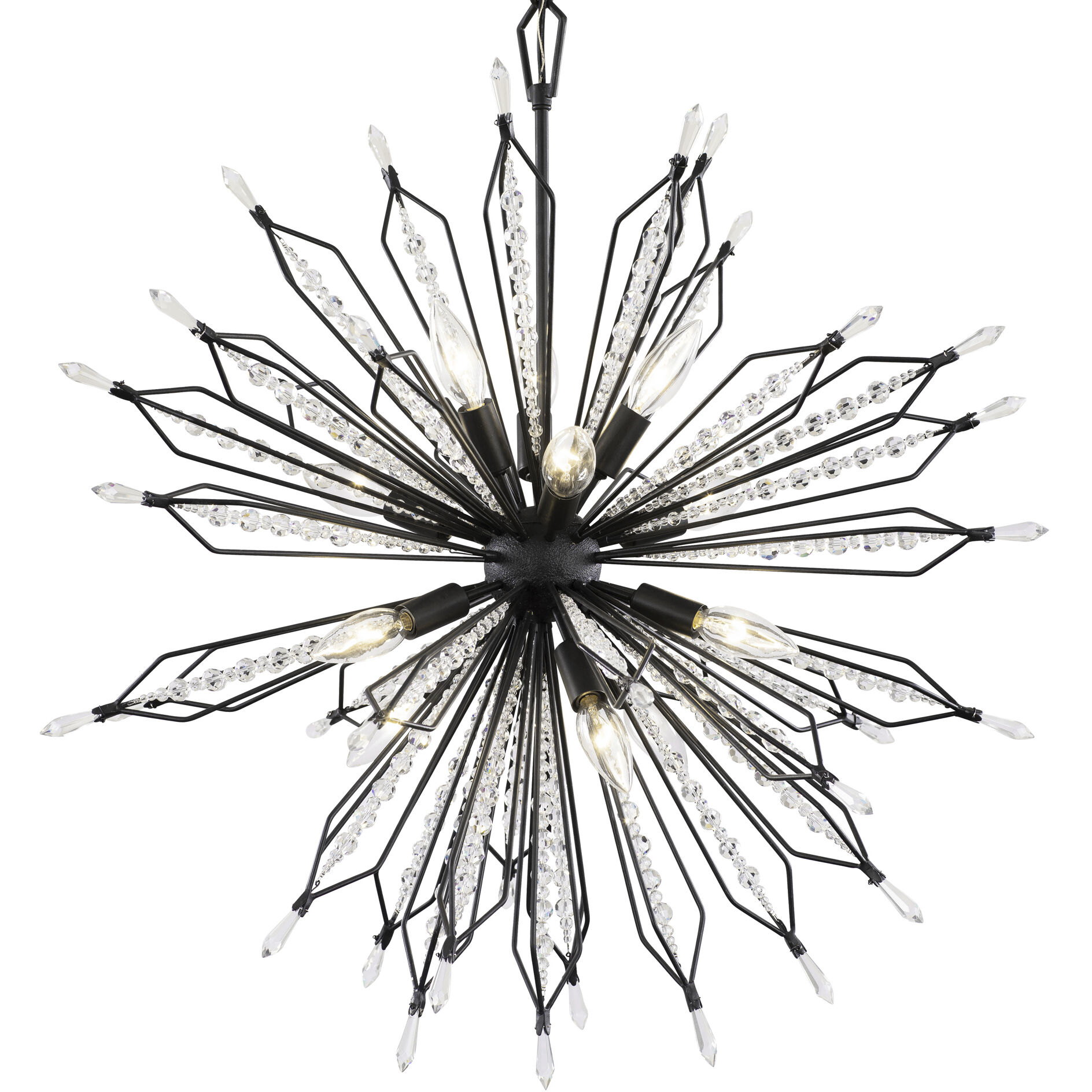 Orbital 12 Light 28 inch Carbon Pendant Ceiling Light