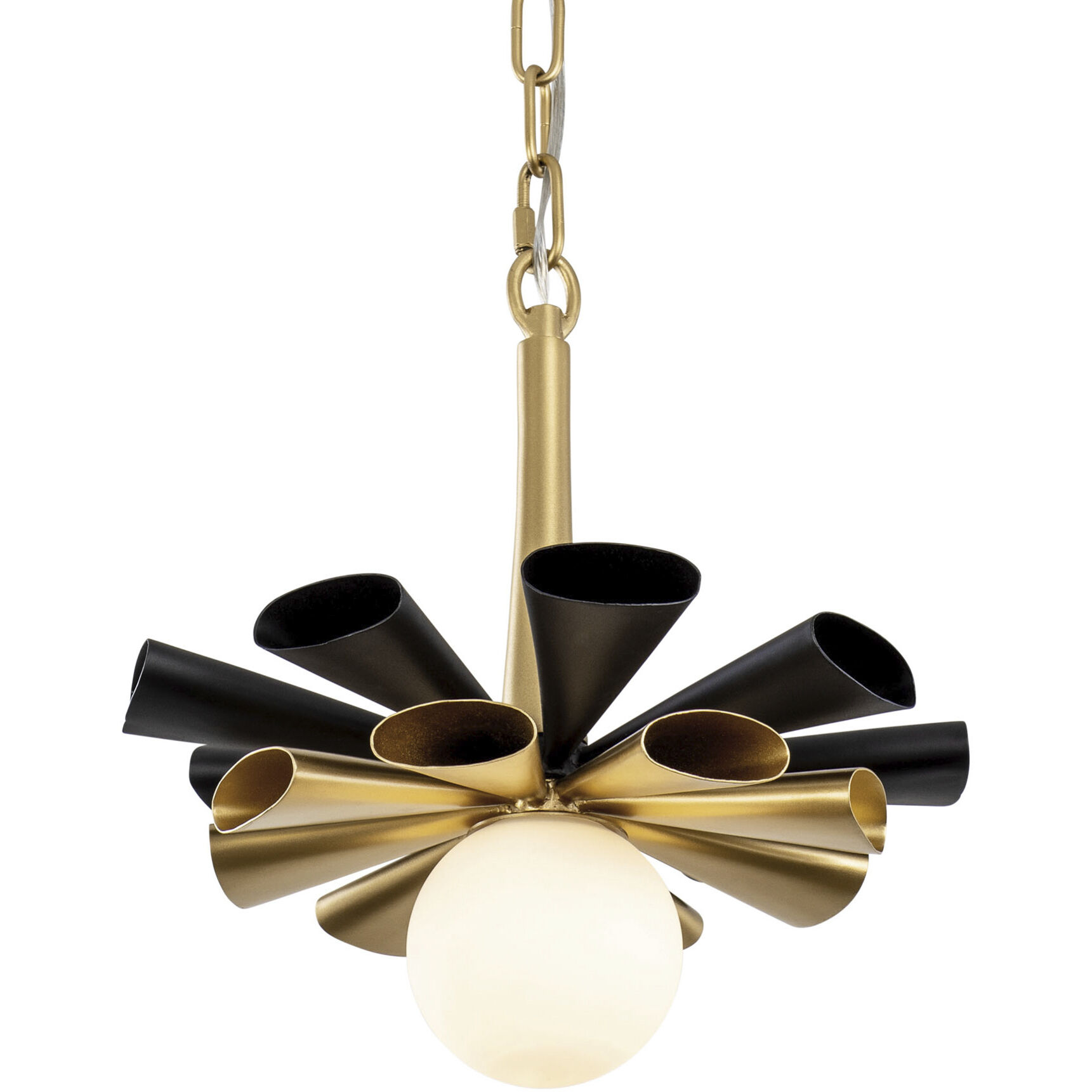 Daphne 1 Light 12.25 inch Matte Black with French Gold Pendant Ceiling Light