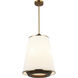 Desert Flyer 3 Light 16 inch Satin Brass with Medium Walnut Foyer Ceiling Light