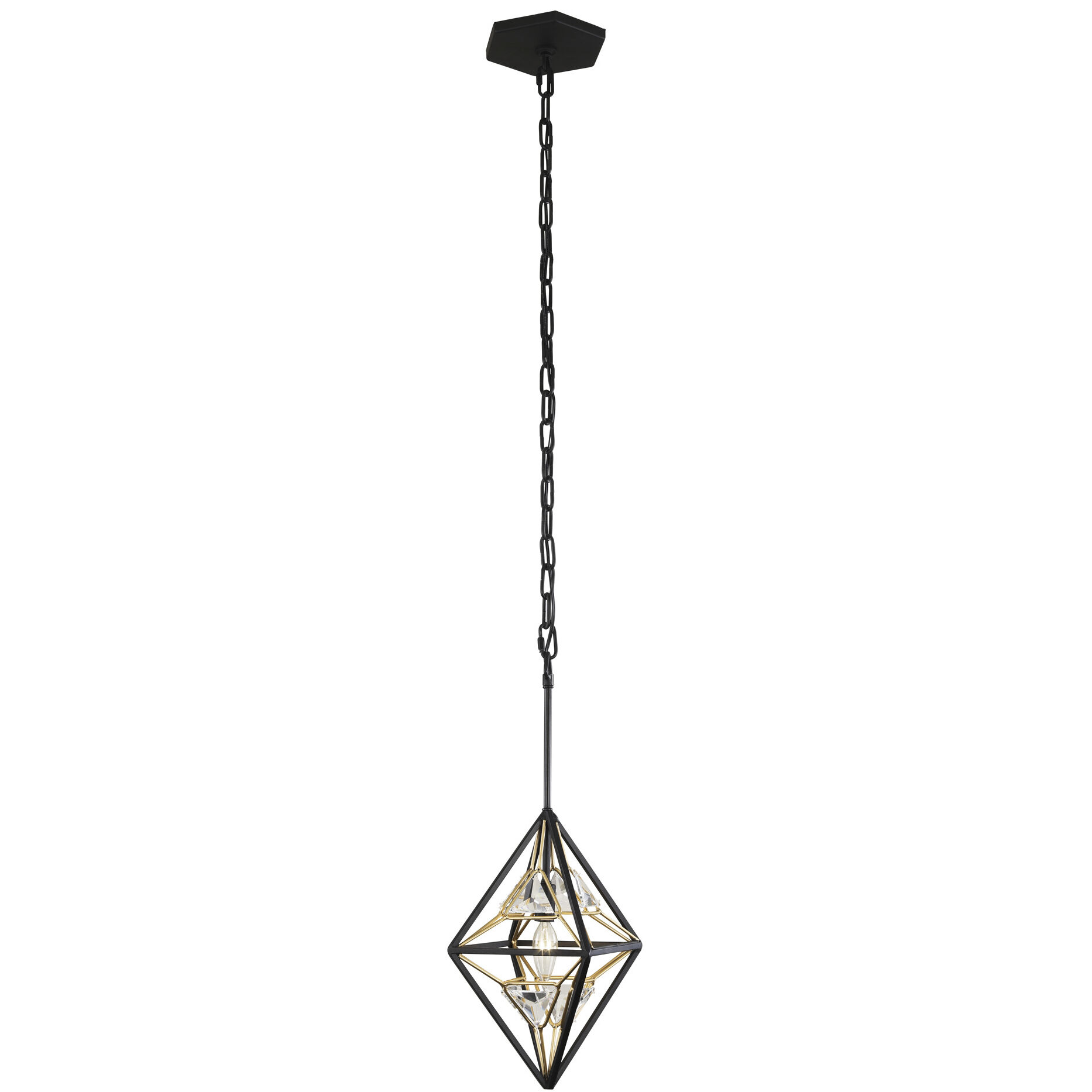 Marcia 1 Light 10.25 inch Matte Black/French Gold Pendant Ceiling Light