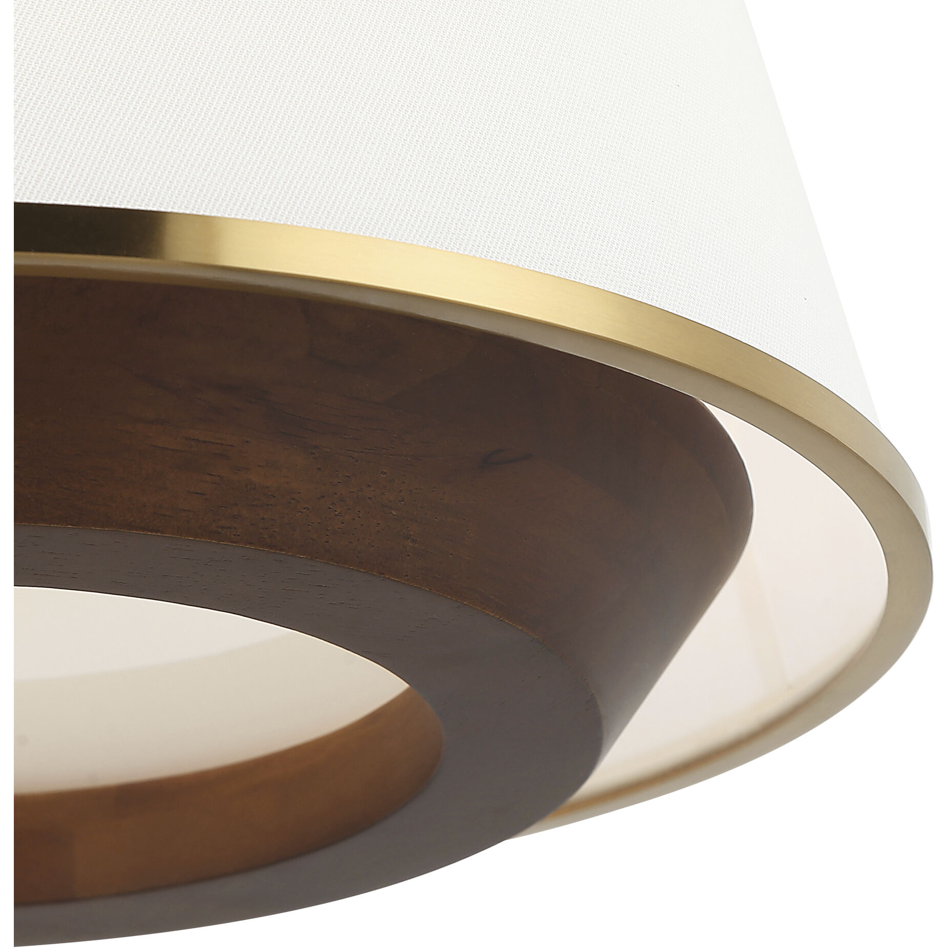 Desert Flyer 3 Light 16 inch Satin Brass with Medium Walnut Pendant Ceiling Light, Semi-Flush Convertible