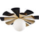 Daphne 1 Light 18 inch Matte Black and French Gold Convertible Flush Mount Ceiling Light, Smithsonian Collaboration
