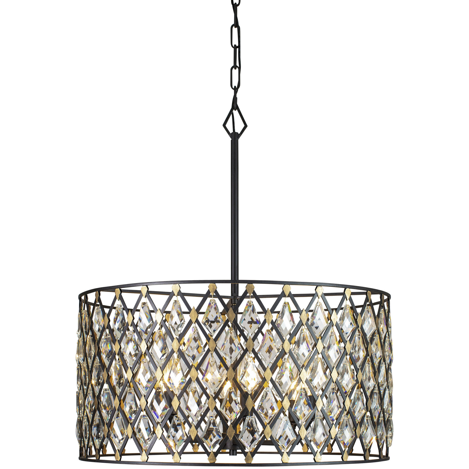 Windsor 6 Light 25 inch Carbon/Havana Gold Pendant Ceiling Light