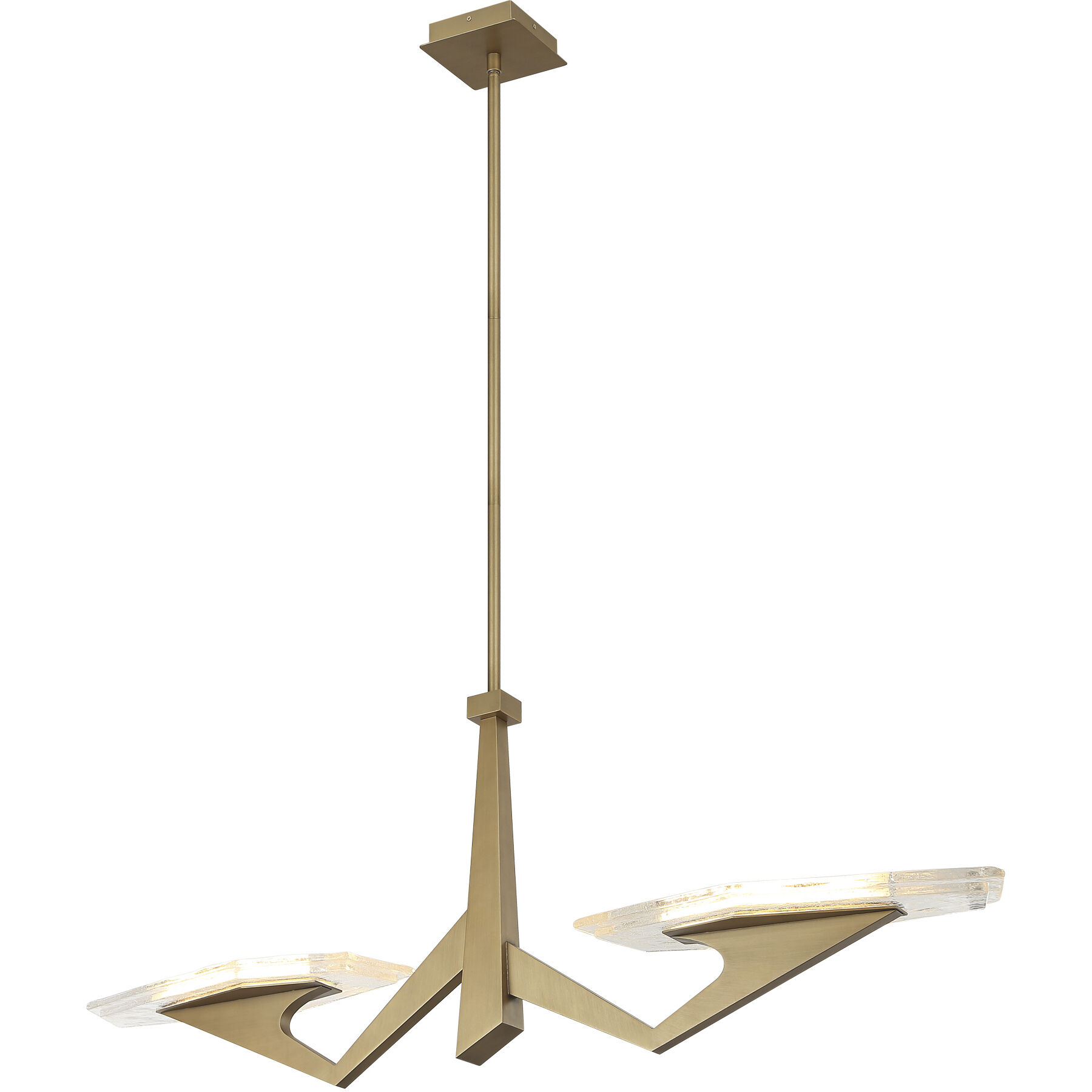Down the Wrong Path 2 Light 47 inch Brass Kisser Linear Pendant Ceiling Light