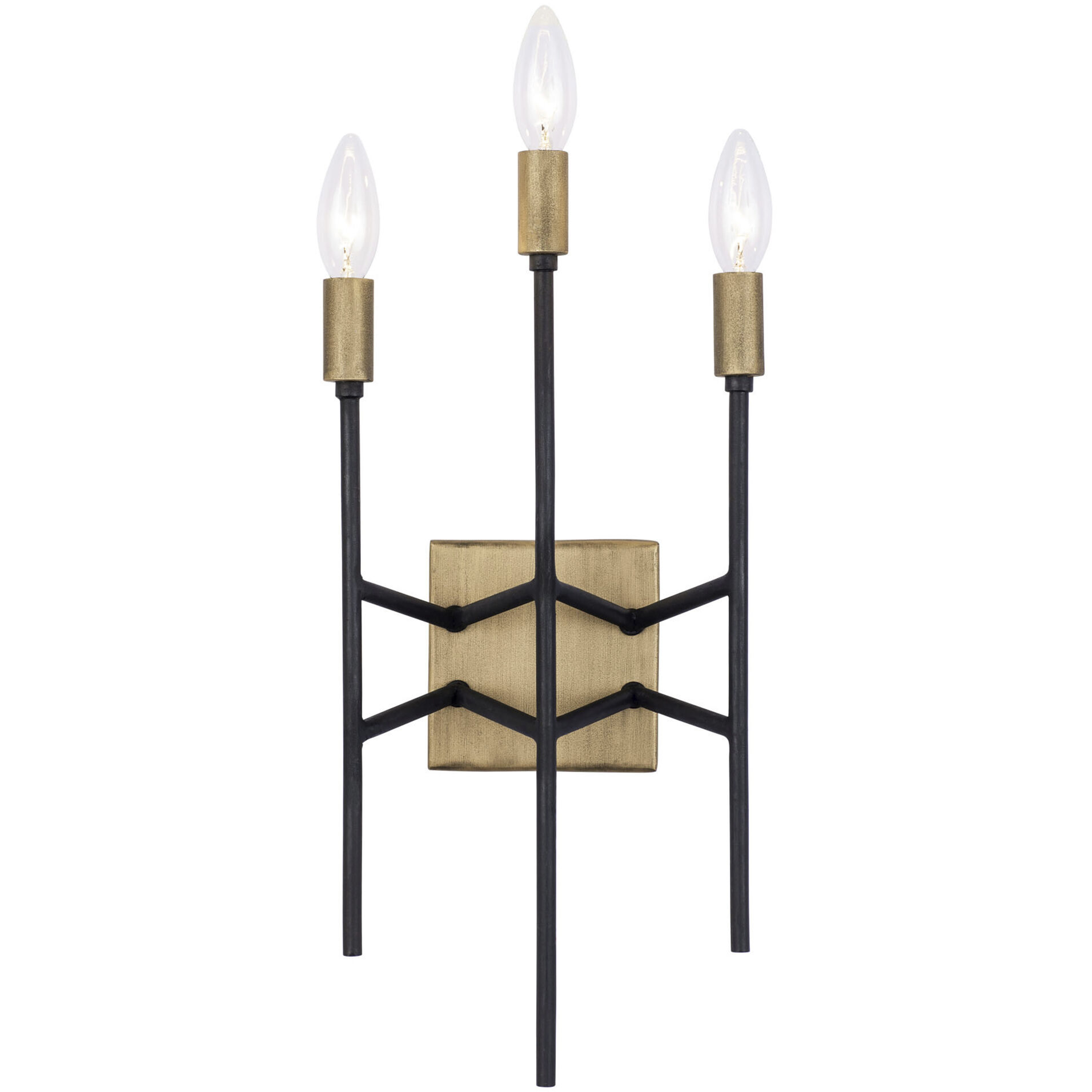 Bodie 3 Light 8 inch Havana Gold and Carbon Sconce Wall Light