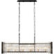 Park Row 6 Light 48 inch Matte Black and French Gold Linear Pendant Ceiling Light, Smithsonian Collaboration