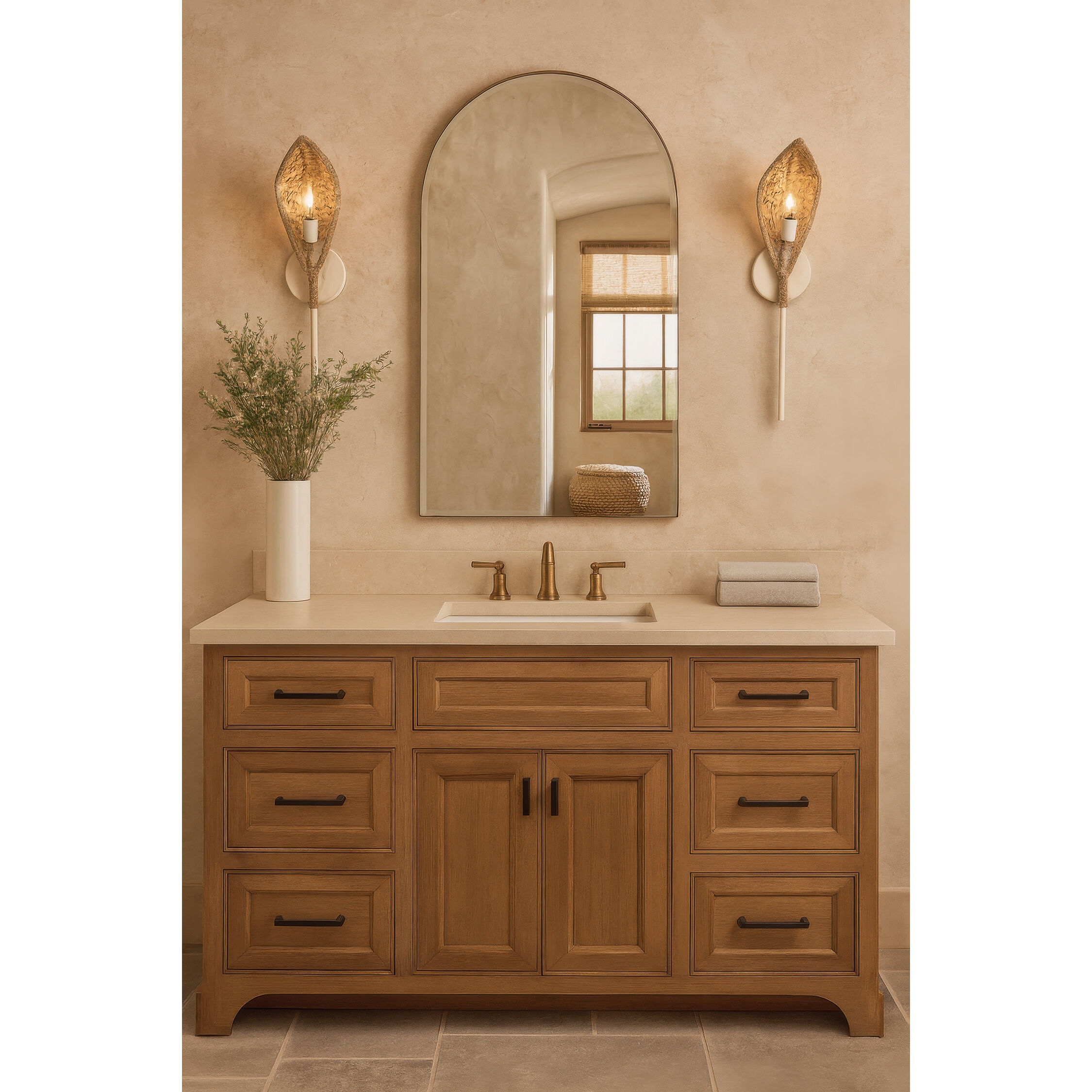 Century Palm 1 Light 5 inch Country White Wall Sconce Wall Light