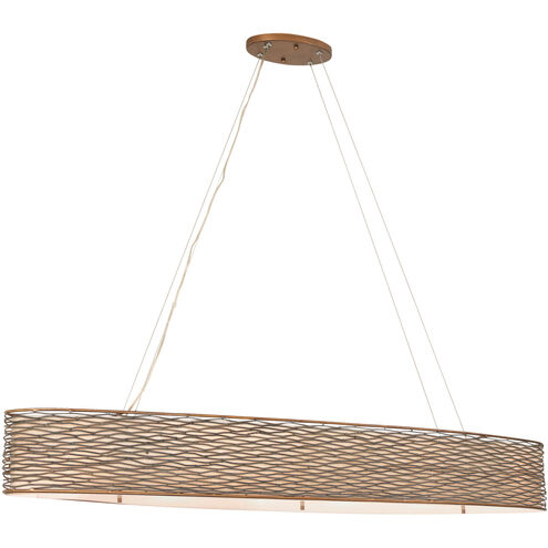 Flow 6 Light 48 inch Hammered Ore Linear Pendant Ceiling Light