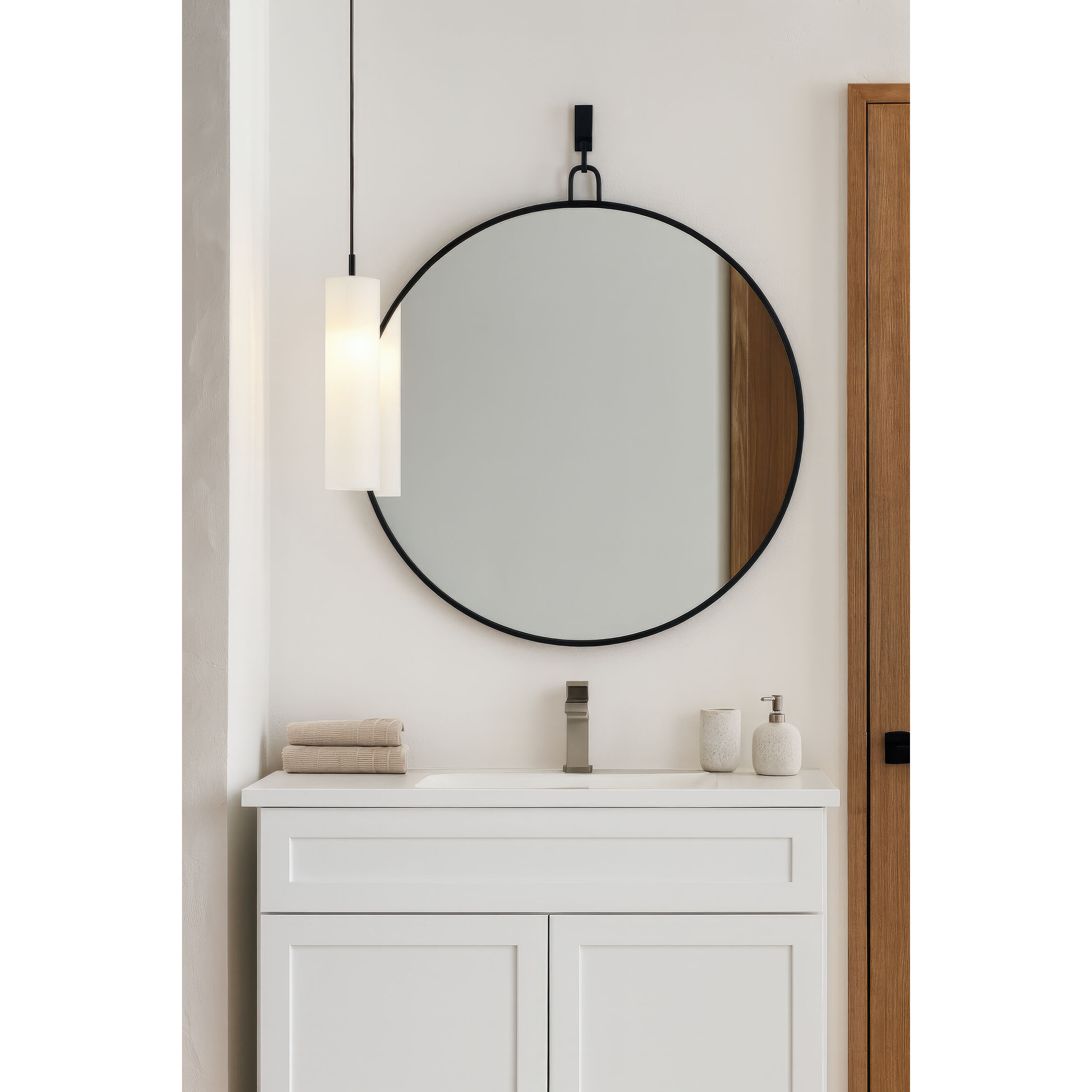 Stopwatch 43.25 X 40 inch Black Accent Mirror, Varaluz Casa