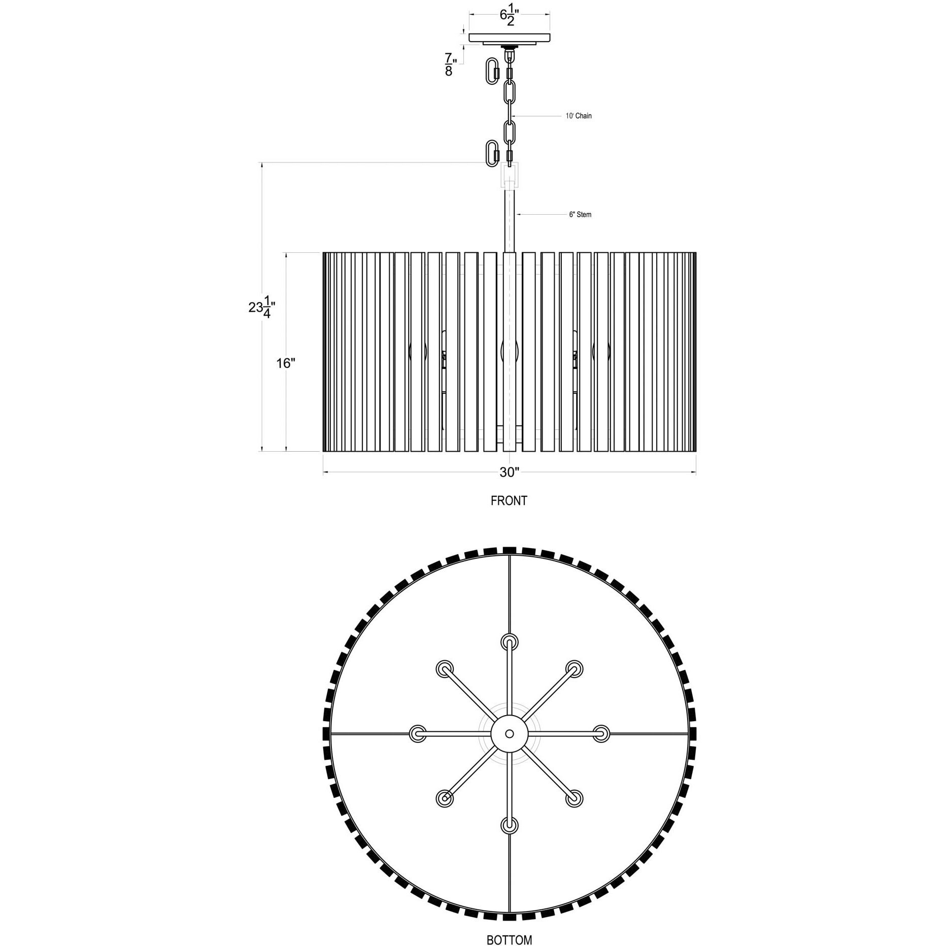 Suratto 8 Light 30 inch Matte Black Pendant Ceiling Light