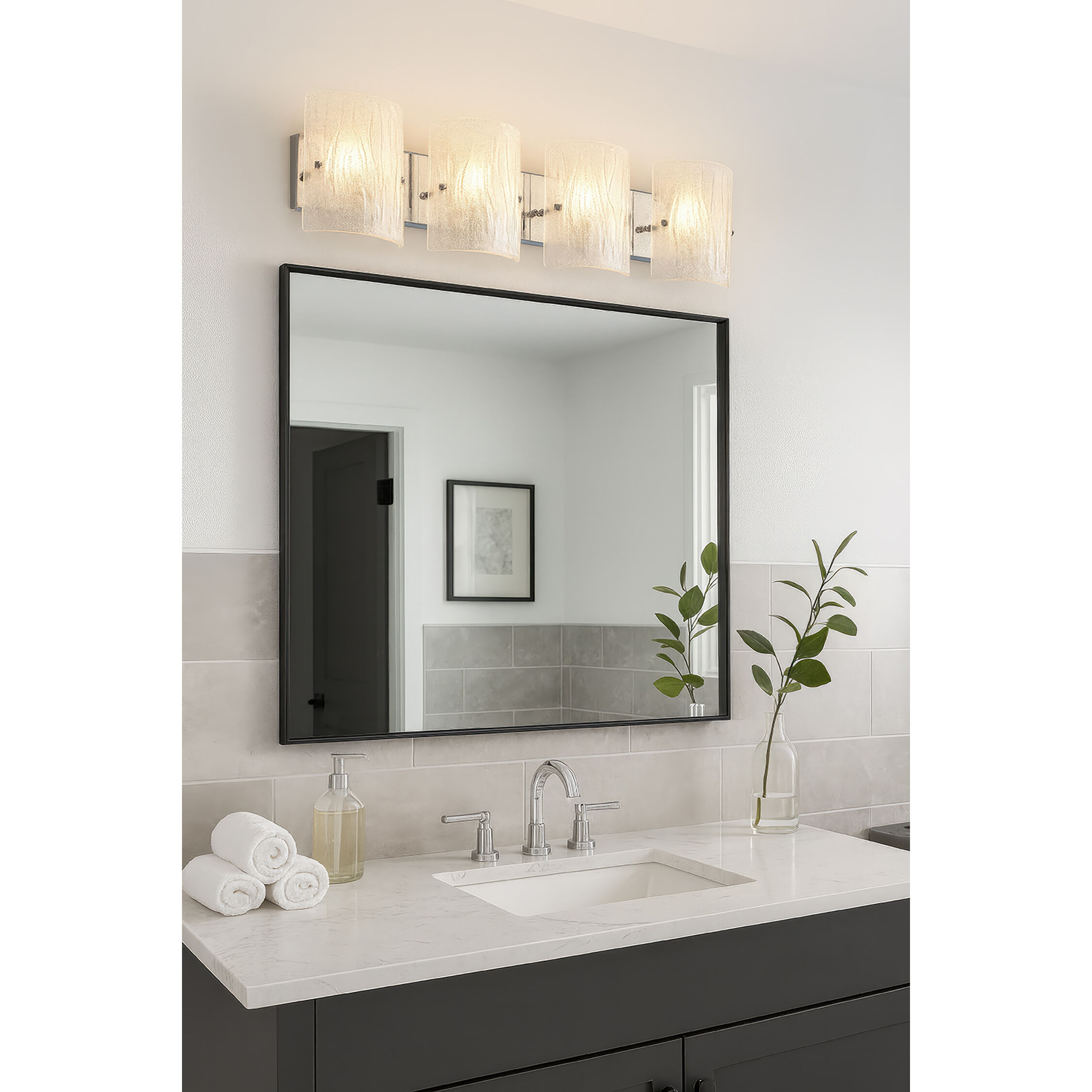 Brilliance 4 Light 31.15 inch Chrome Bath Vanity Light Wall Light
