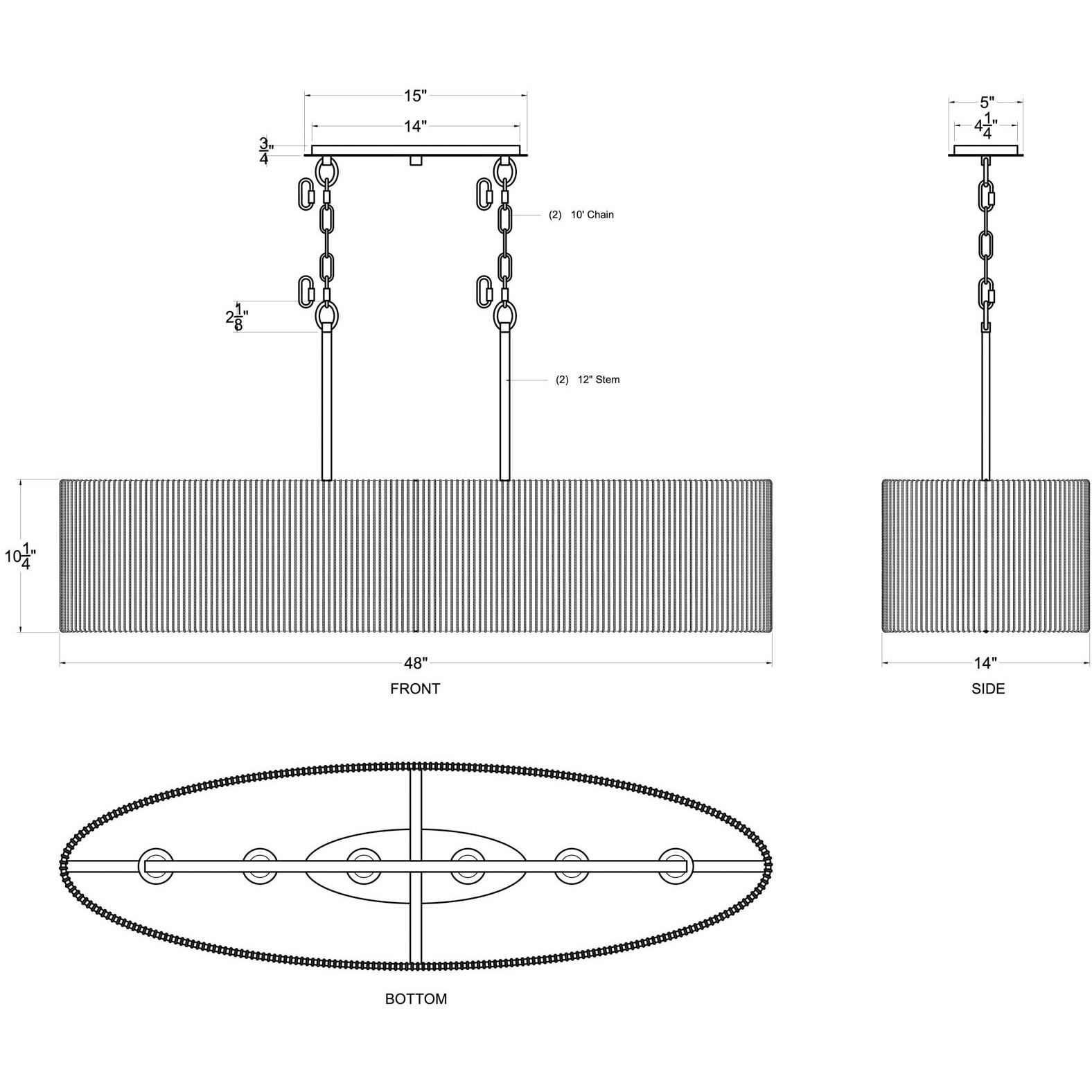 Jacob's Ladder Linear Pendant Ceiling Light, Smithsonian Collaboration