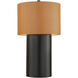 Secret Agent 28 inch 100.00 watt Black and Camel Leather Table Lamp Portable Light