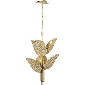 Banana Leaf 6 Light 23.25 inch French Gold with Natural Seagrass Chandelier Ceiling Light