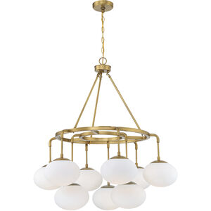 Modern 9 Light 34 inch Natural Brass Chandelier Ceiling Light