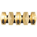 Malone 3 Light 22 inch Matte Black/French Gold Bath Vanity Light Wall Light