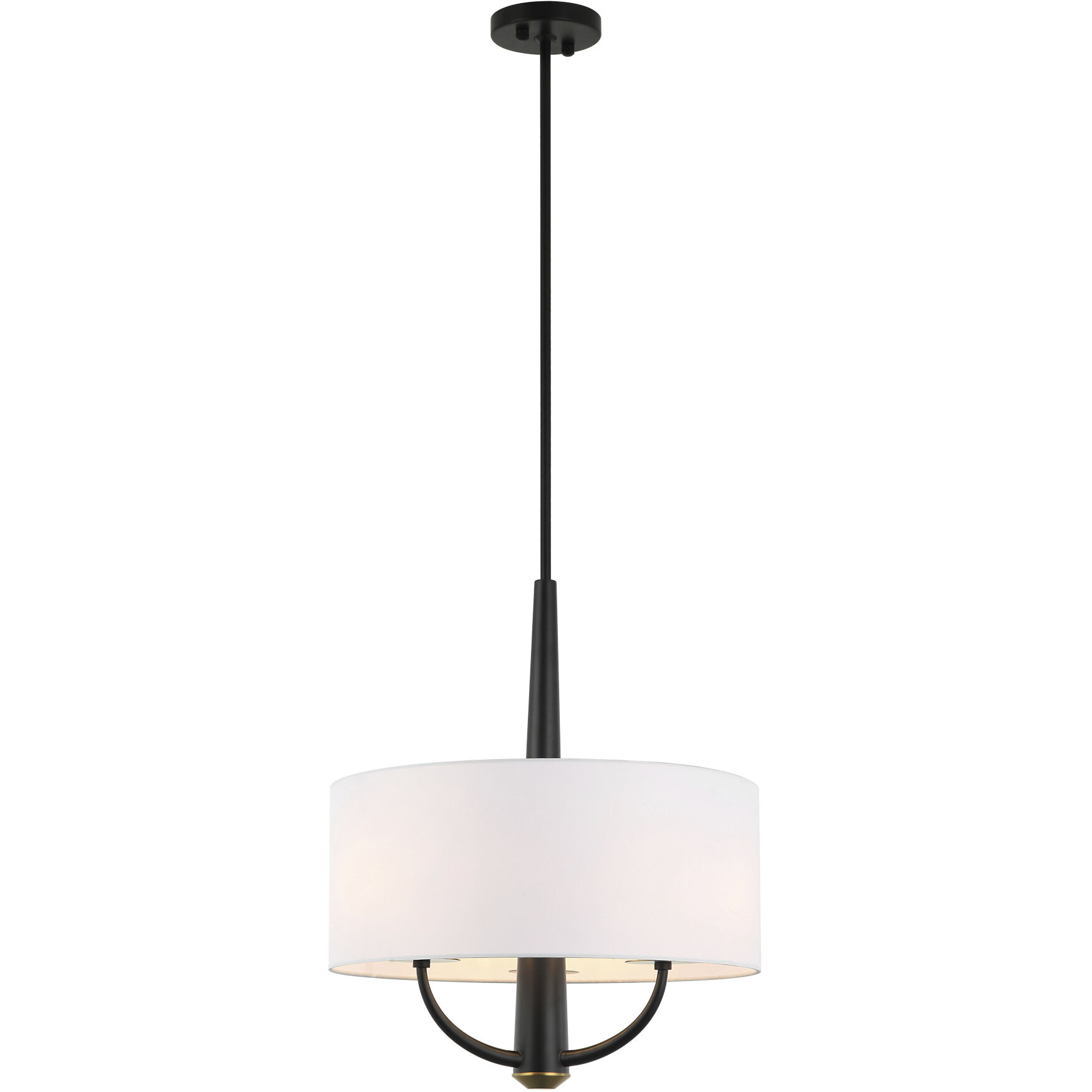 Patchwork 3 Light 18 inch Black with Satin Brass Pendant Ceiling Light