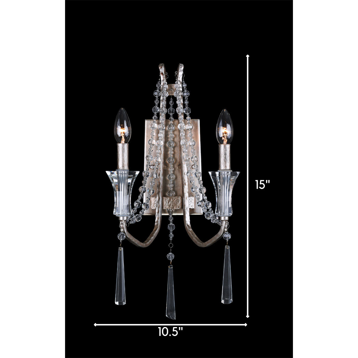 Barcelona Wall Sconce Wall Light in Transcend Silver, Optic Crystal