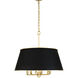 Coco 6 Light 24 inch Matte Black/French Gold Pendant Ceiling Light