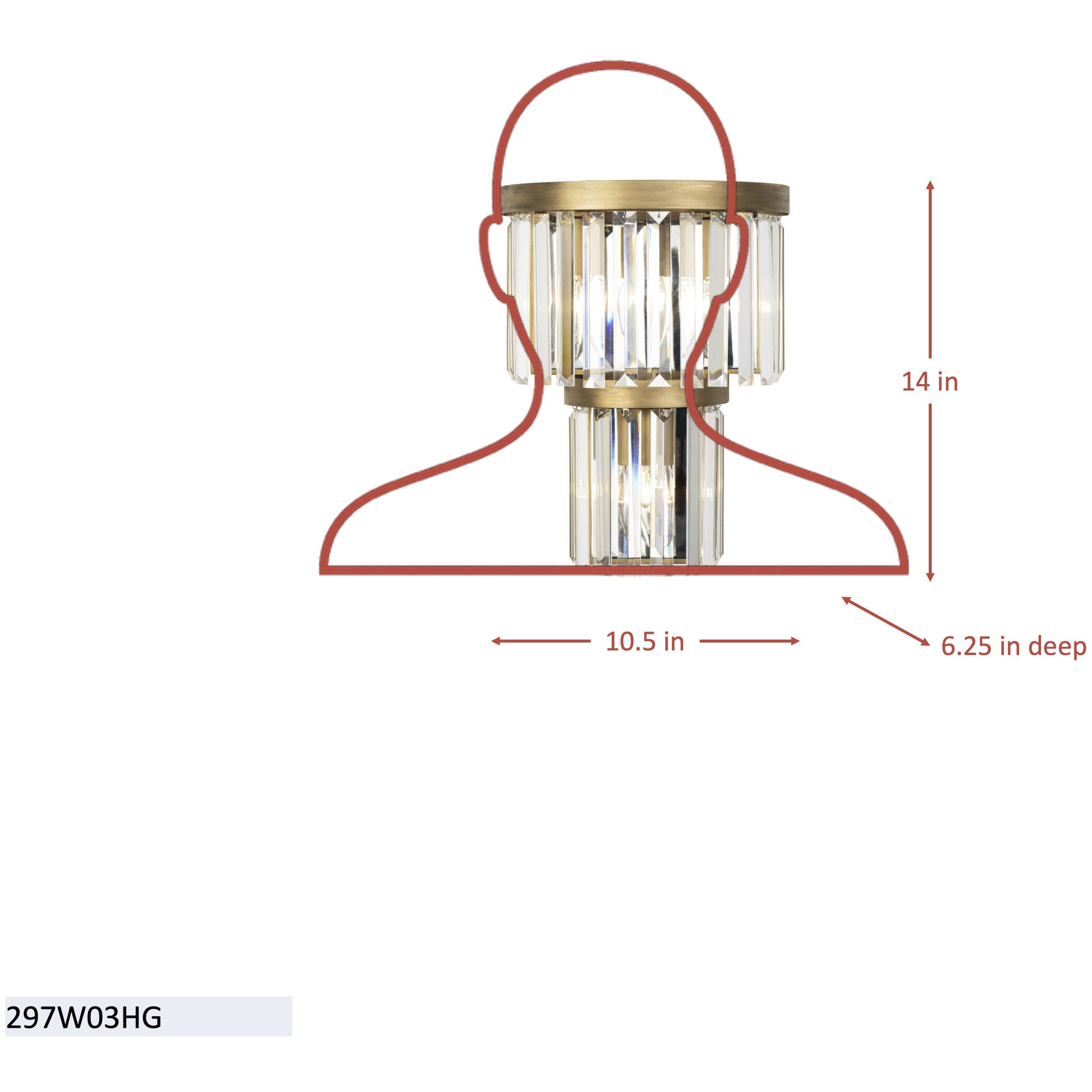 Social Club 3 Light 10.5 inch Havana Gold Wall Sconce Wall Light