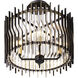 Park Row 4 Light 16 inch Matte Black and French Gold Semi-Flush Ceiling Light, Smithsonian Collaboration