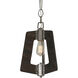 Lofty 1 Light 11.5 inch Faux Zebrawood and Steel Mini Pendant Ceiling Light in Steel/Zebrawood