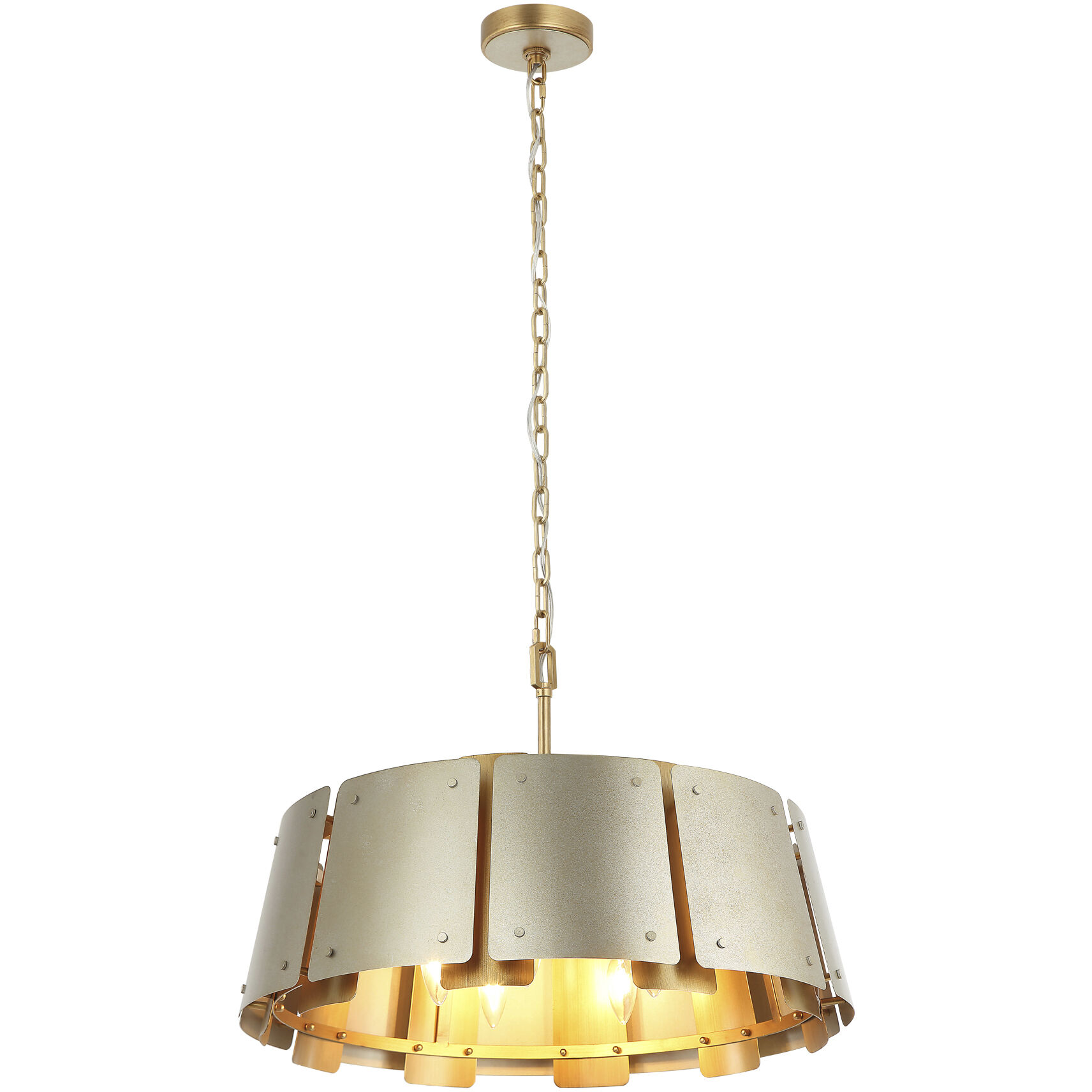 Peep Show 5 Light 24 inch Sunwashed Silver and Brushed Sienna Pendant Ceiling Light