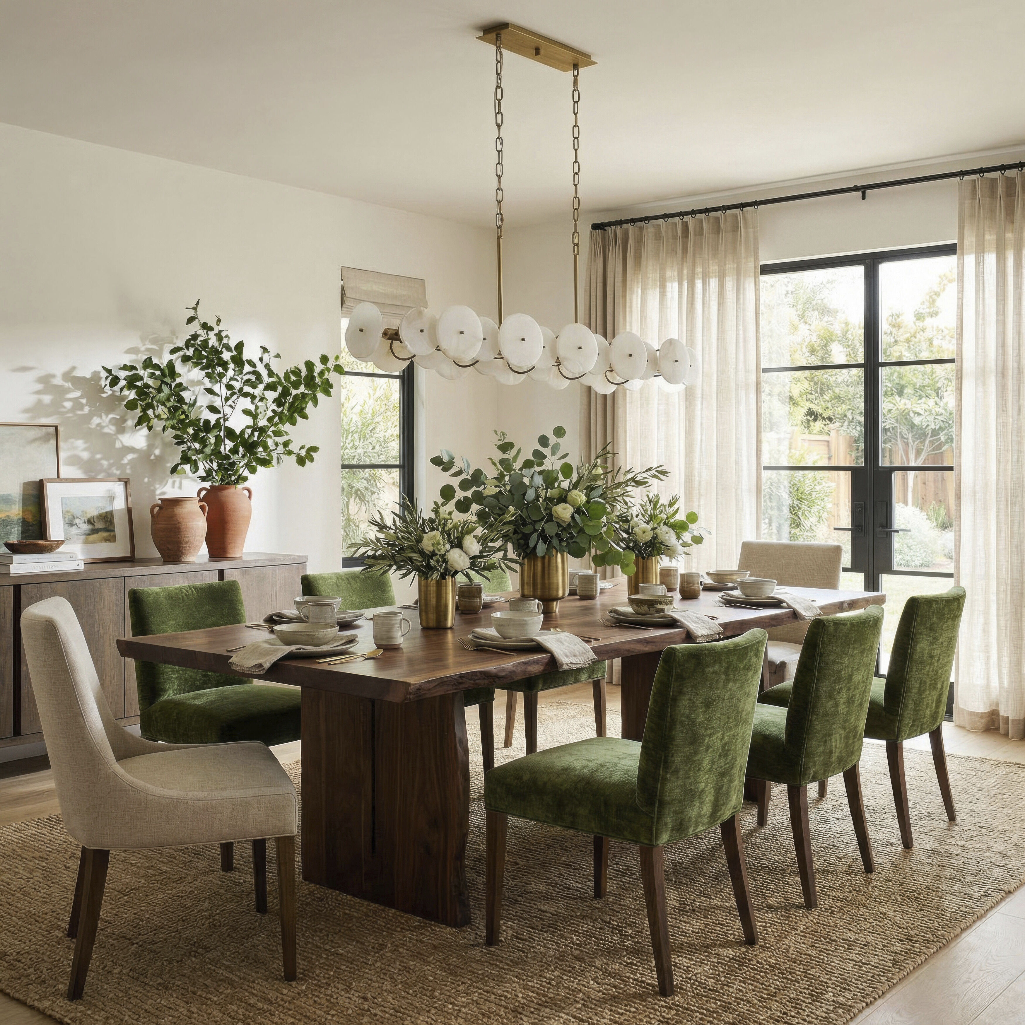 Cosmos 10 Light 50 inch Havana Gold Linear Pendant Ceiling Light, Smithsonian Collaboration