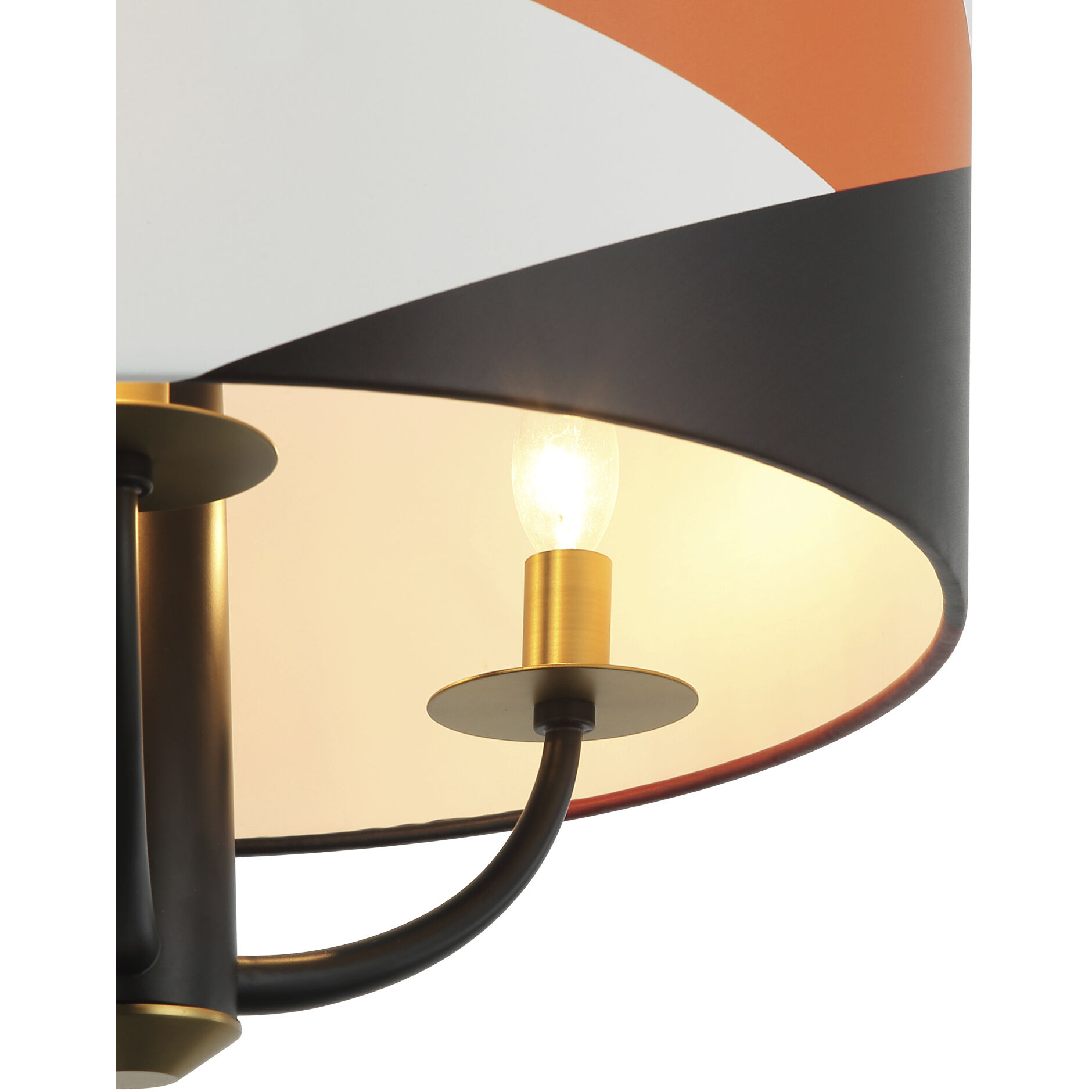 Patchwork 3 Light 18 inch Black with Satin Brass with Patchwork Pendant Ceiling Light