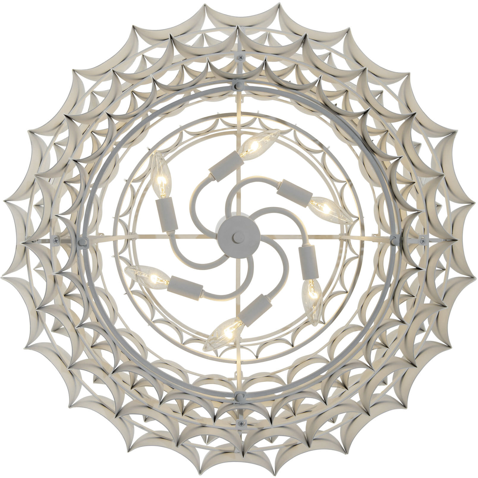 Swoon 6 Light 26.5 inch Matte White Pendant Ceiling Light, Smithsonian Collaboration