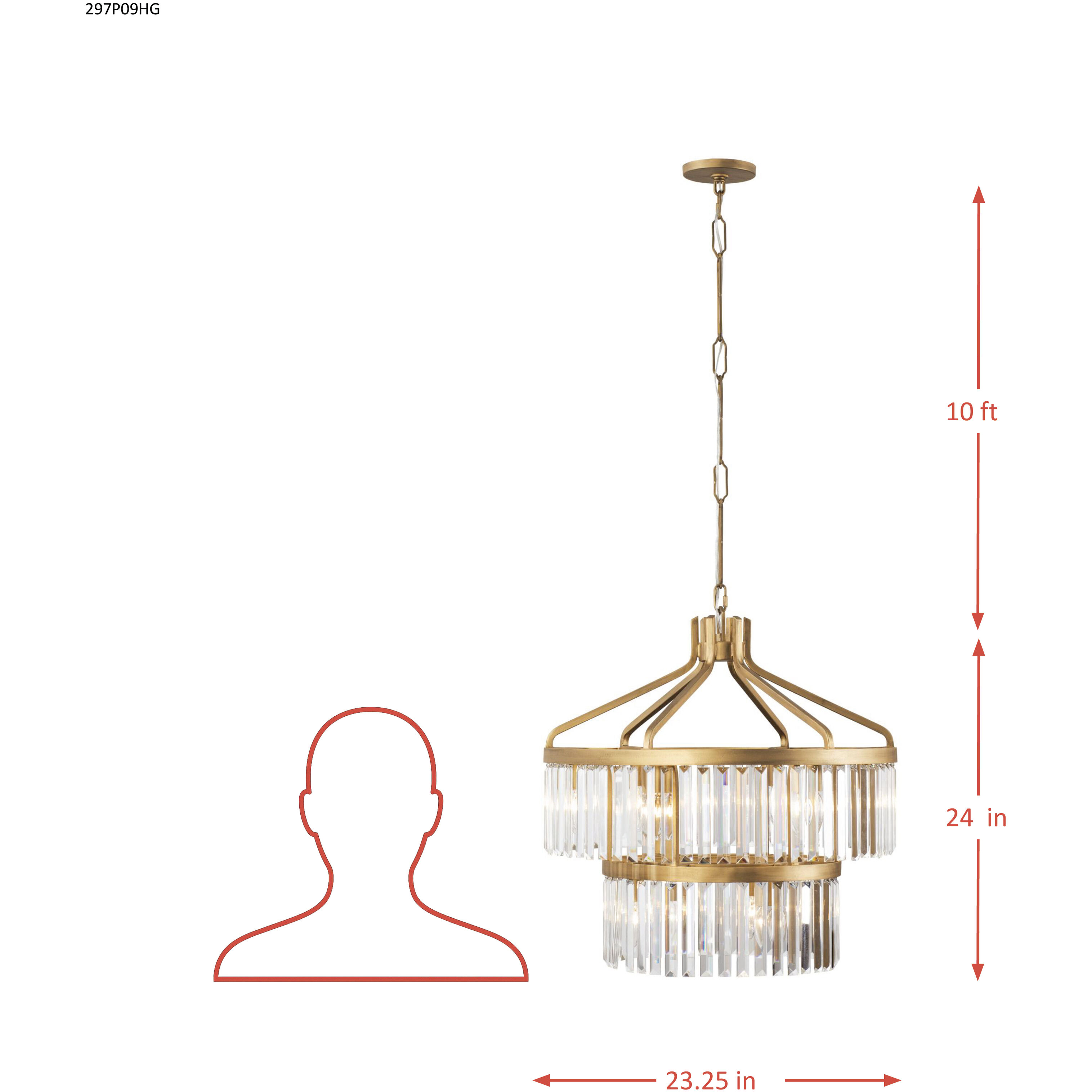 Social Club 9 Light 23.25 inch Havana Gold Pendant Ceiling Light