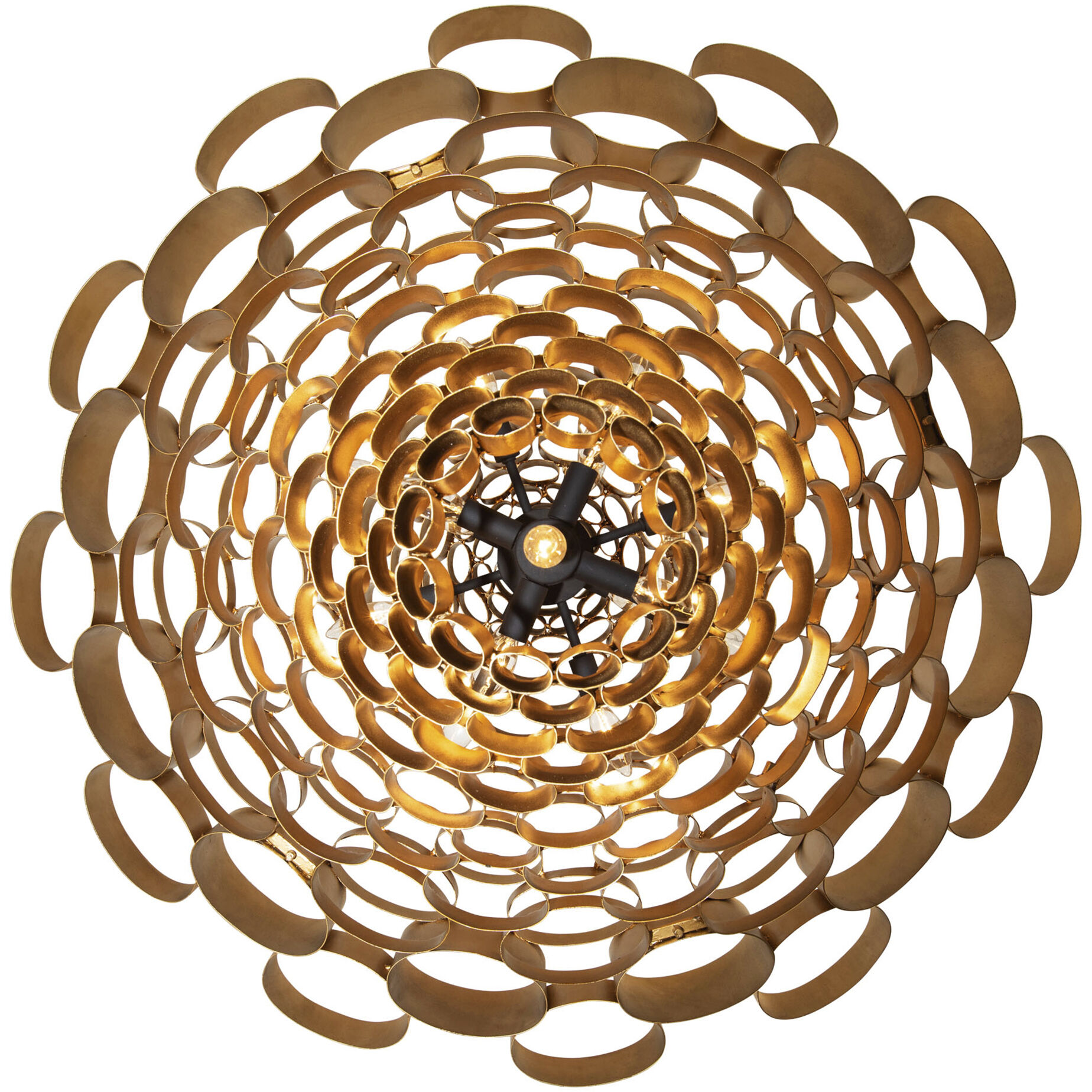 Totally Tubular 17 Light 41 inch Antique Gold and Carbon Black Foyer Pendant Ceiling Light