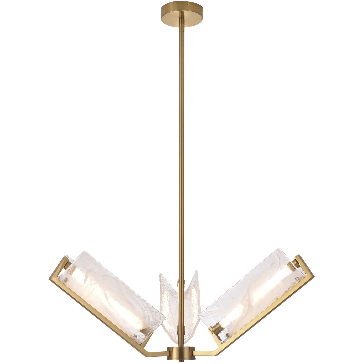 Mingle 3 Light 31.25 inch Satin Brass Chandelier Ceiling Light