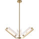 Mingle 3 Light 31.25 inch Satin Brass Chandelier Ceiling Light