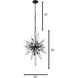 Orbital 16 Light 20 inch Carbon Pendant Ceiling Light
