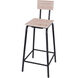 Nell 38 inch Black and Rustic Light Wood Bar Stool