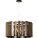 Suratto 8 Light 30 inch Matte Black and Medium Walnut Pendant Ceiling Light