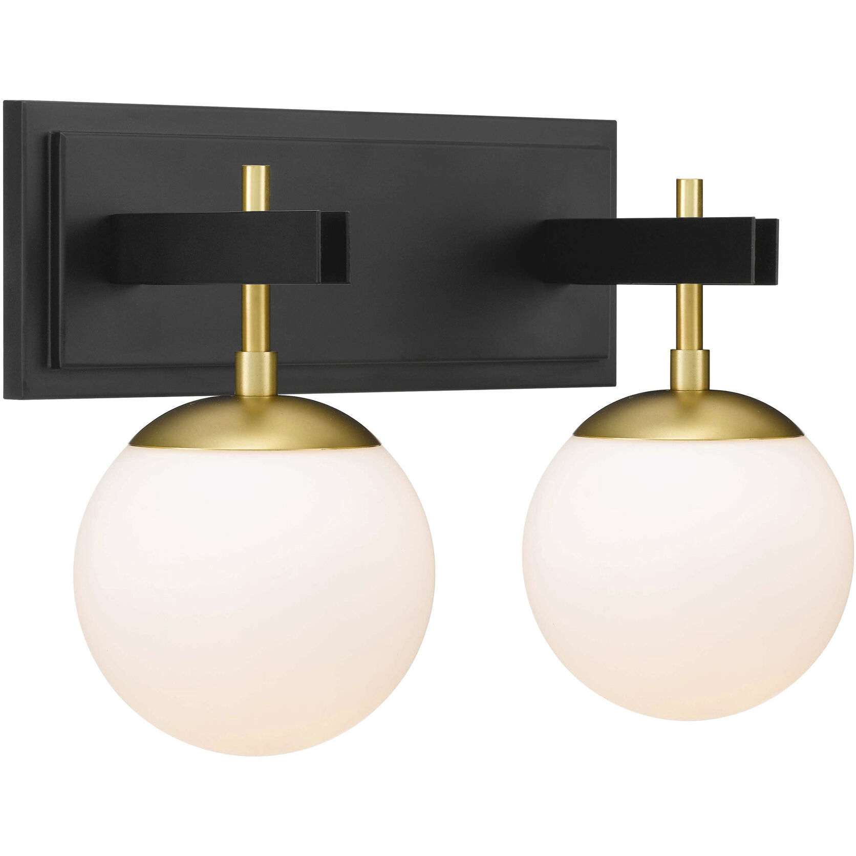 Allie 2 Light 16.25 inch Black/Satin Brass Bath Vanity Light Wall Light
