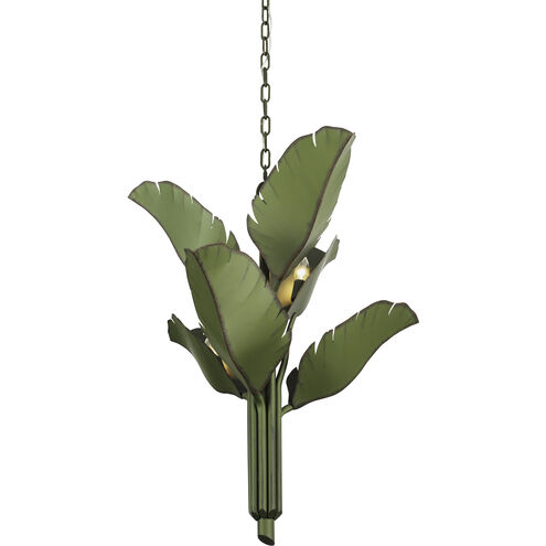 Banana Leaf 6 Light 25 inch Banana Leaf Chandelier Ceiling Light in Natural Green