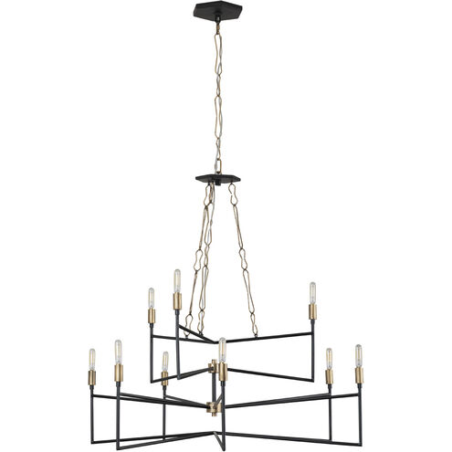 Bodie 9 Light 36 inch Havana Gold and Carbon Chandelier Ceiling Light