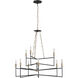 Bodie 9 Light 36 inch Havana Gold and Carbon Chandelier Ceiling Light