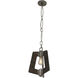Lofty 1 Light 11.5 inch Faux Zebrawood and Steel Mini Pendant Ceiling Light in Steel/Zebrawood