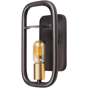 Loophole 1 Light 7 inch Rustic Bronze and Gold Wall Sconce Wall Light