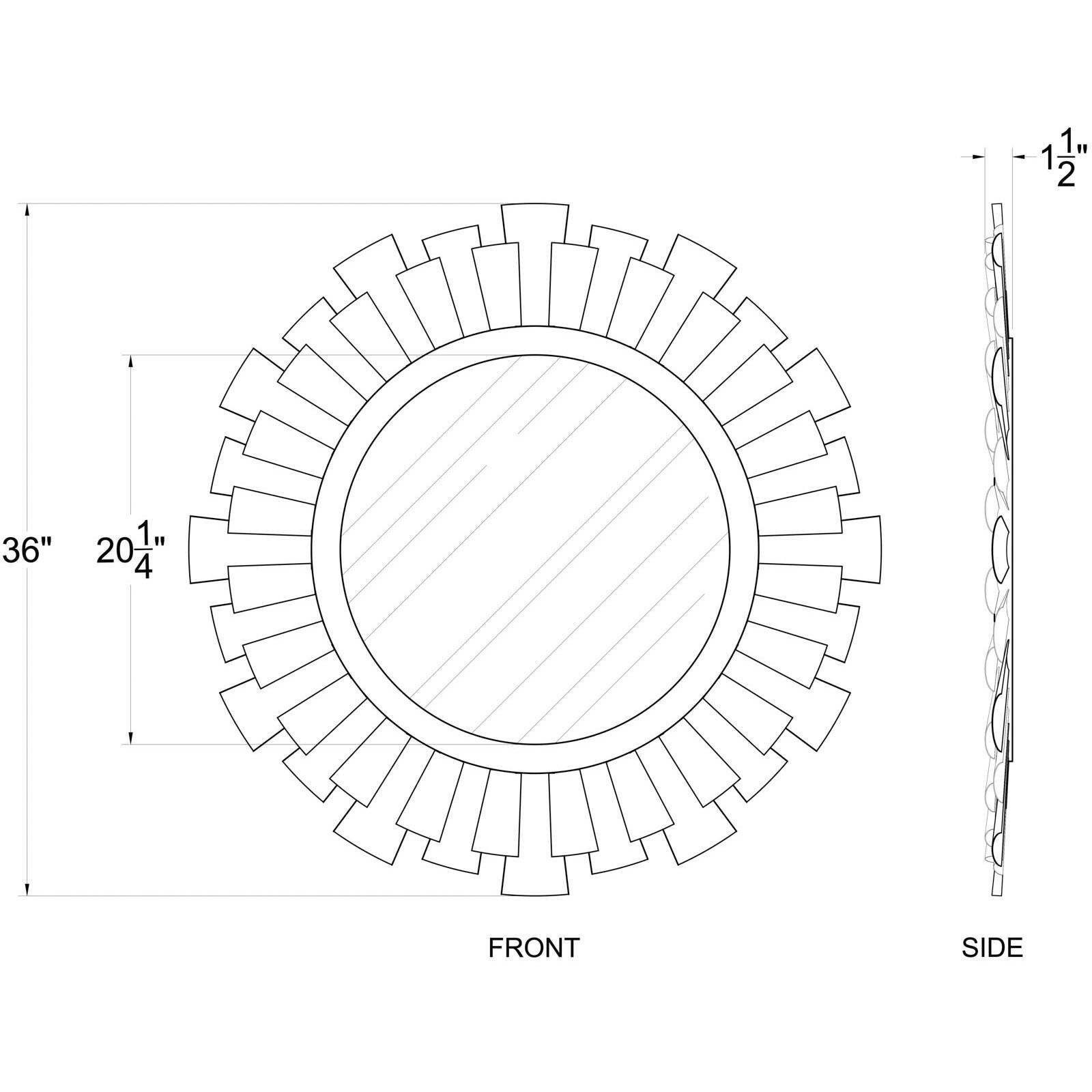 Daphne 36 X 36 inch Matte Black and French Gold Wall Mirror, Smithsonian Collaboration