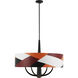 Patchwork 5 Light 30 inch Black with Satin Brass with Patchwork Pendant Ceiling Light