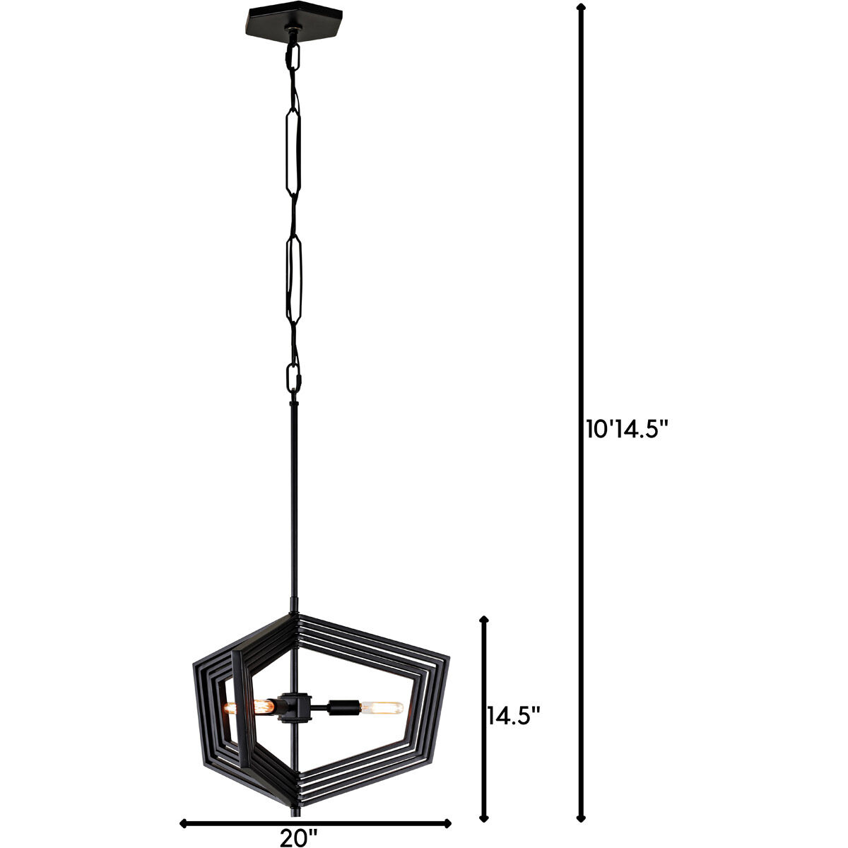 Gymnast 3 Light 20 inch Black Pendant Ceiling Light